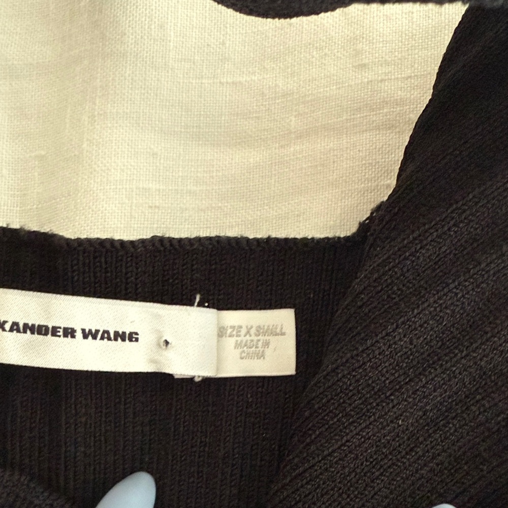 Alexander Wang Black Ribbed Buttoned Tank Top - Picture 3 of 4